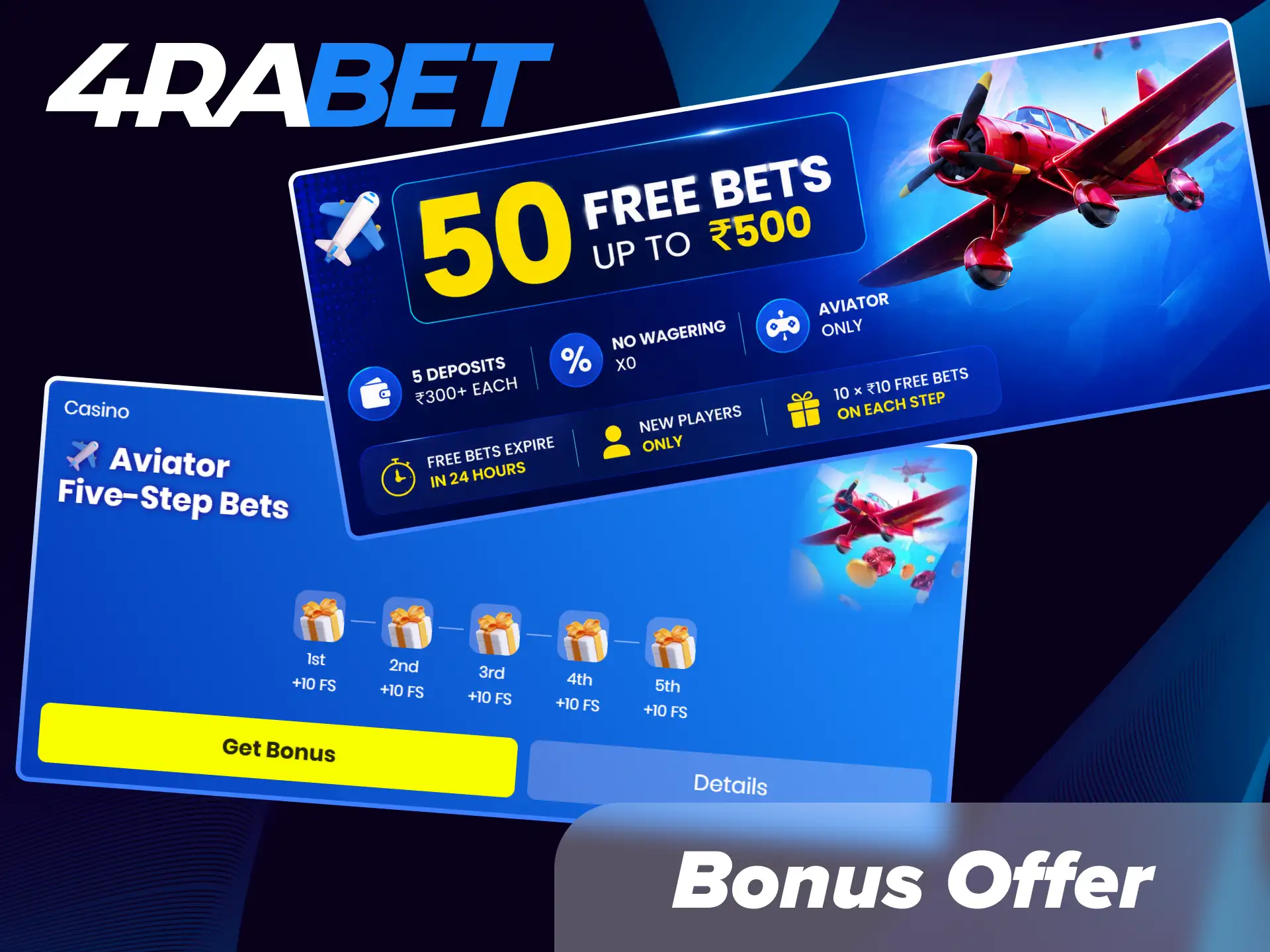 Claim special bonus offers and deposit matches to play the Aviator crash game on 4Rabet.