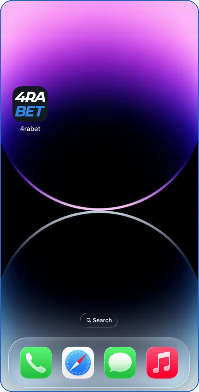 Open the newly installed 4Rabet application from your home screen.