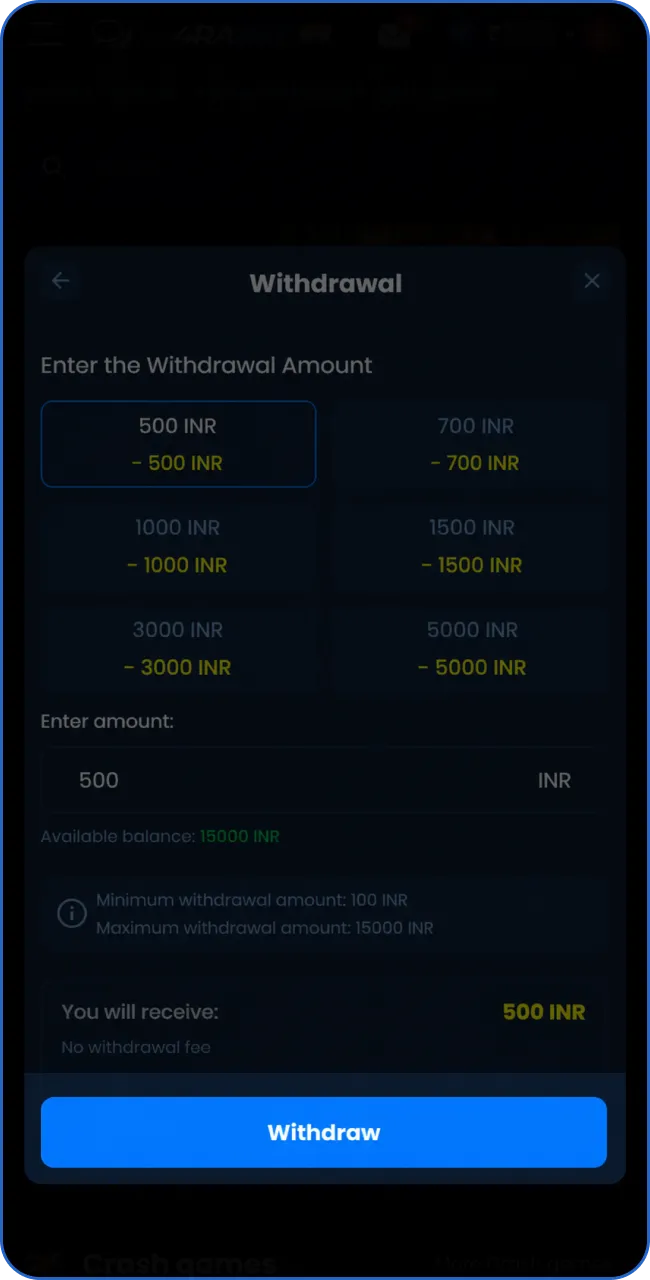 Confirm your details and submit the withdrawal request.